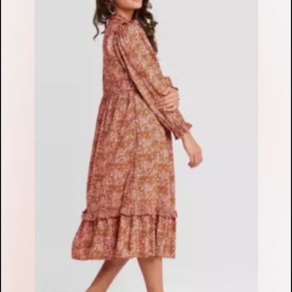 Universal Thread Dress Large Prairie Target Orange Floral Farmcore Country NWOT - Picture 6 of 6